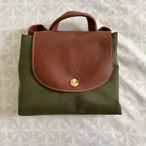 Longchamp Olive and Brown Backpack - Picture 3 of 11